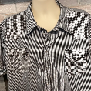 Gunnison‎ Creek Outfitters Short sleeve Blue  Dark Plaid Button Up Men's 3XL